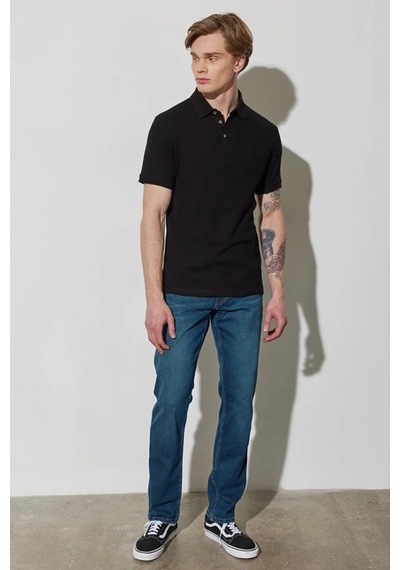 Wrangler Erkek Polo T Shirt W231325001 SİYAH Siyah