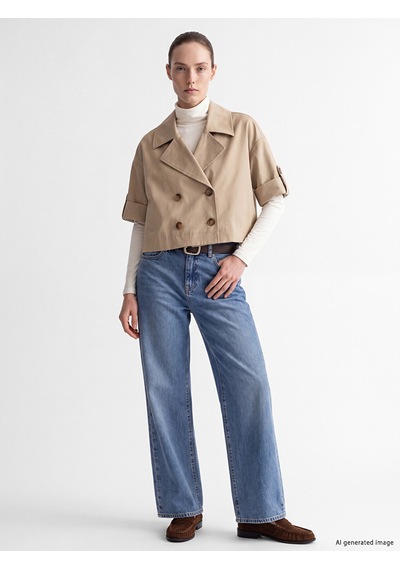Lcw Modest Kahverengi Kruvaze Yaka Oversize Kadın Trençkot