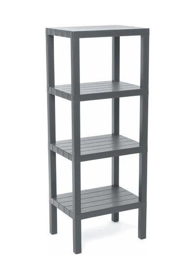 4 Raflı Gri Modüler Ünite Plastik 38x29x100 Cm 5047 Çok Renkli