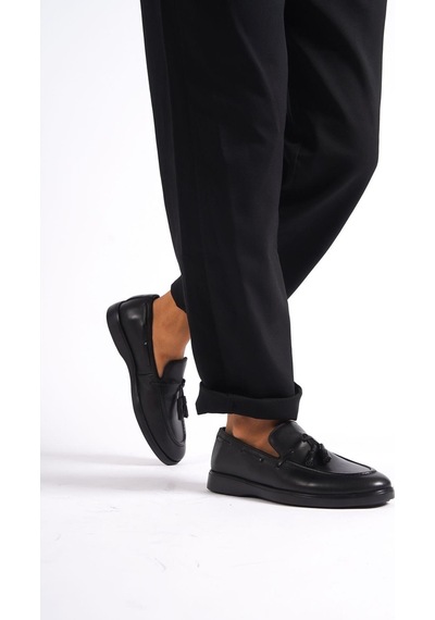 Mubiano Hakiki Deri Mbd100-s Siyah Erkek Loafer & Günlük Ayakkabı Siyah