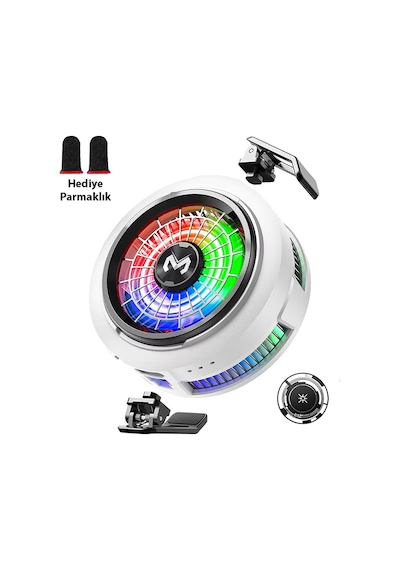 Memo Cx20 İos Android Soğutucu 20w Manyetik Rgb Telefon Soğutucu Anında Hızlı Soğutma,sessiz Fan Soğutma - Beyaz