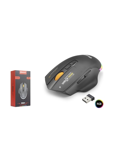 Mkespn W601b Tri Mode Rgb Gaming Mouse 12800 Dpı 7 Tuş Makro 1000hz Siyah Diğer