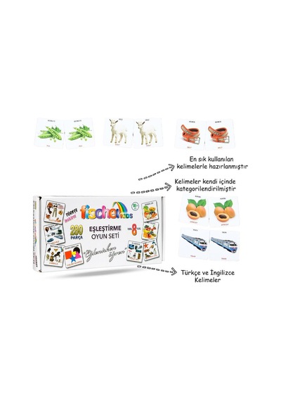 Ficsher Kids 280 Eşleştirme Kartları Eğitici Kartlar