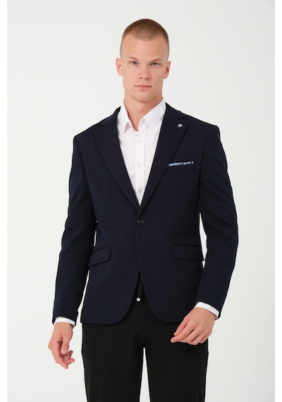 Bonesti Erkek Slim Fit Blazer Ceket Lacivert