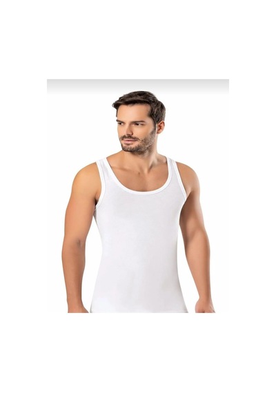 Erdem 1121 Erkek Likralı Askılı Sporcu Atlet Tekli Beyaz