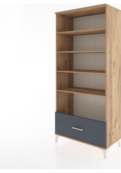 Hyperion Dolap 4 Raflı Tek Çekmeceli 88x44x195 Çam-antrasit Atlas Çam