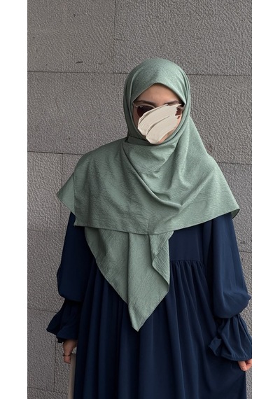 Qalortex Scarf Premium Jakarlı Hüma Büyük Boy Eşarp -çağla Çağla
