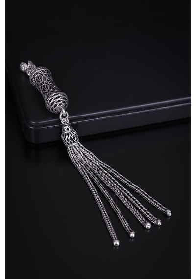 Encili Silver 925 Ayar Gümüş Oval Vizyon Model Tesbih Püskülü