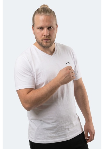 Slazenger Rıvaldo Jmb Erkek Büyük Beden Beyaz Tişört