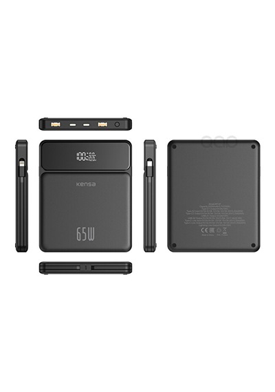 65w Kendinden Kablolu Turbo Hızlı Şarj Power Bank Macbook & Notebook Şarj Eder 65 Watt 20,000 Mah