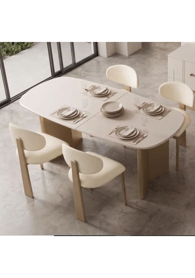 Zenit Açılır Mdf Yemek Masası+6 Sandalye Aytaşı Zenit Açılır Mdf Yemek Masası+6 Sandalye Aytaşı