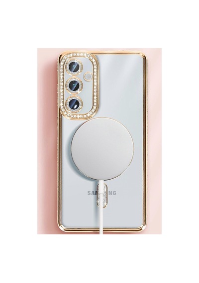 Samsung Uyumlu Galaxy S25 Uyumlu Kılıf Joke Simli Magneticsafe Kılıf - Siyah
