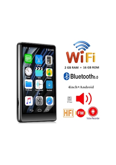 Wifi Mp3-mp4 Player 4 İnç Ekranlı 16gb Android Müzik Çalar
