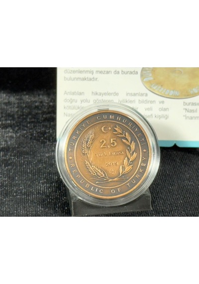 2019 Nasreddin Hoca No. 5 "dünyanın Ortası Burasıdır" Sertifikalı Bronz Hatıra Parası