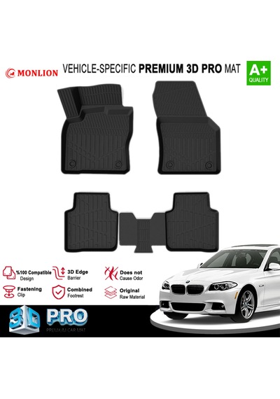 Paspasları, Bmw 5 Serisi F10 2013-2016 3d Lazer Ölçülü Kokusuz Kaymaz Önvearka