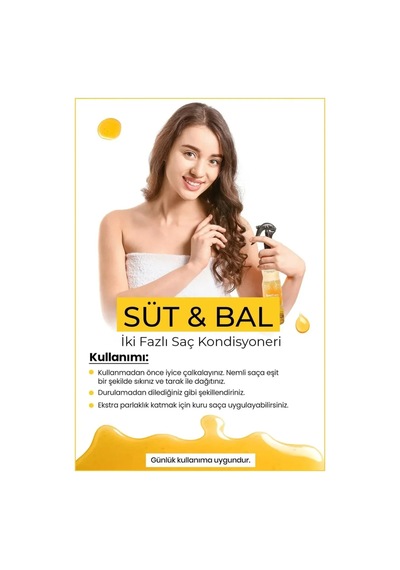 Tedar Çift Fazlı Süt & Bal Kondisyoner Fön Suyu 400 Ml - Mrfs Najmaddin