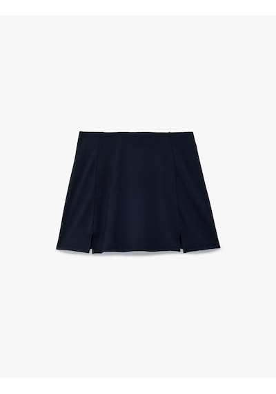 Koton Yırtmaç Detaylı Slim Fit Mini Şort Etek Lacivert 6sak40052nk Lacivert
