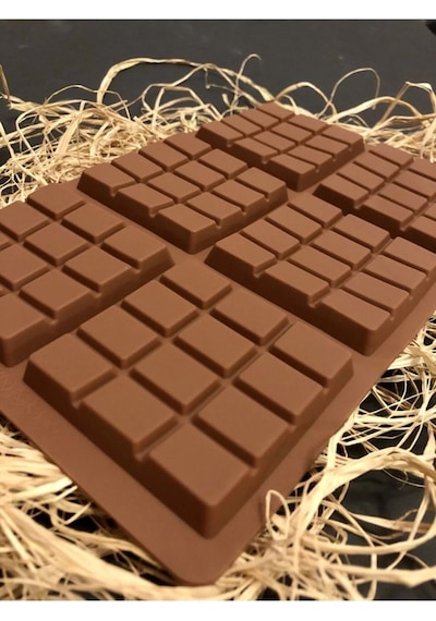 Silikon Büyük Tablet Desenli Kek Sabun Çikolata Kalıbı Goldcakes