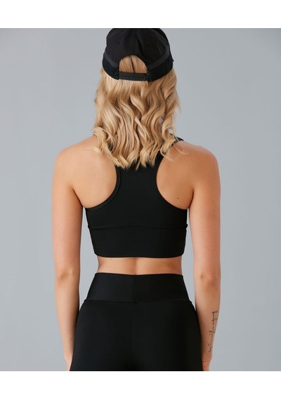 Aurafit Kadın Önü Büzgülü Arkası Çapraz Kaplı Croptop/büstiyer Siyah