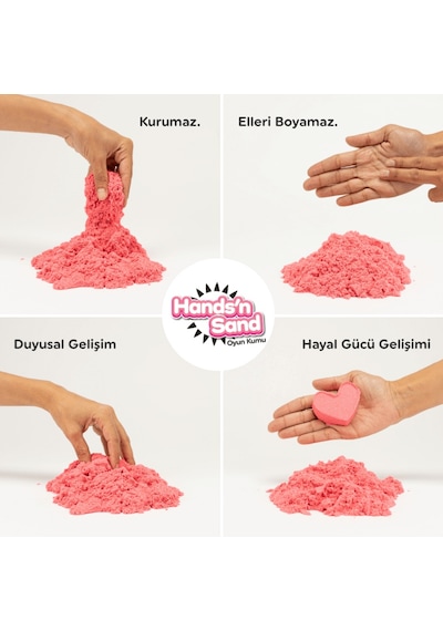 Playever Hands'n Sand Doğal Kinetik Kum 2kg - 4 Renk Çok  Renkli