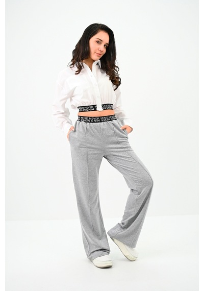 Koza Butik Kadın Beli Lastik Detaylı Crop Gömlek Takım 4021-24 001