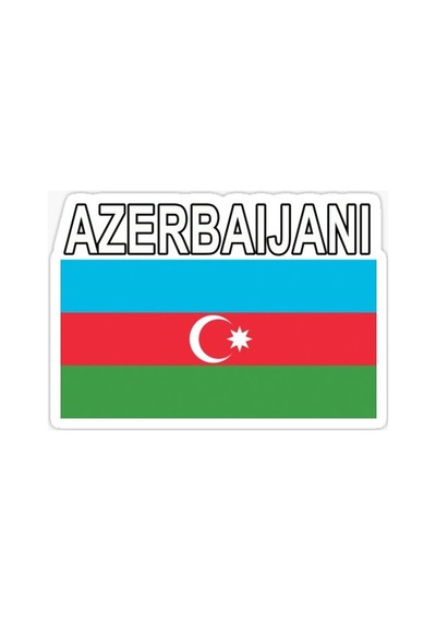 Azerbaycan Azerbaijan 17 Cm Araba Sticker Etiket Md22