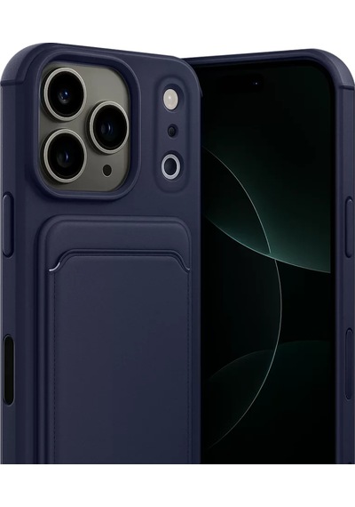 Newface Apple İphone 17 Pro Kelvin Kartvizitli Silikon - Lacivert