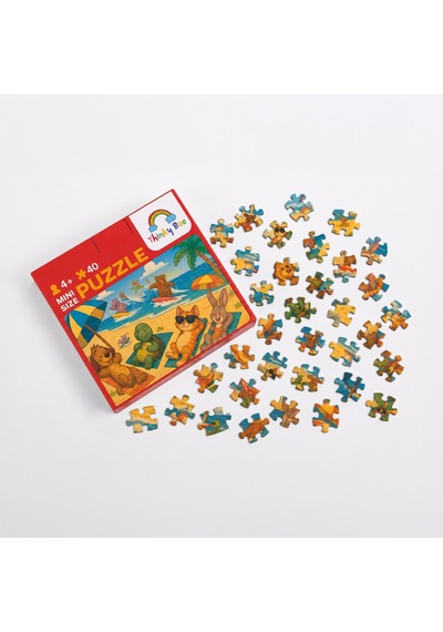 Yaz Tatili Mini Puzzle 40 Parça 3-7 Yaş Eğitici Çocuk Puzzle Yapboz