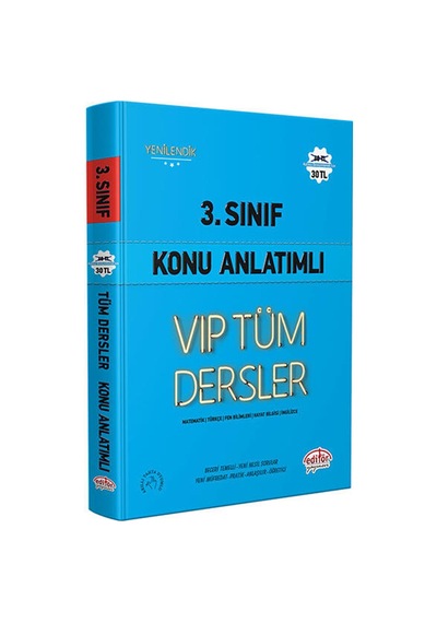 3.Sınıf VIP Tüm Dersler Konu Anlatımlı  -  Mavi Kitap -  Editör
