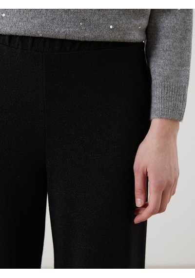 Lcw Modest Siyah Beli Lastikli Geniş Paça Kadın Pantolon