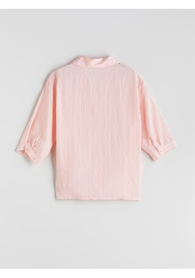 Lcwaıkıkı Classic Pembe Çizgili Kadın Gömlek
