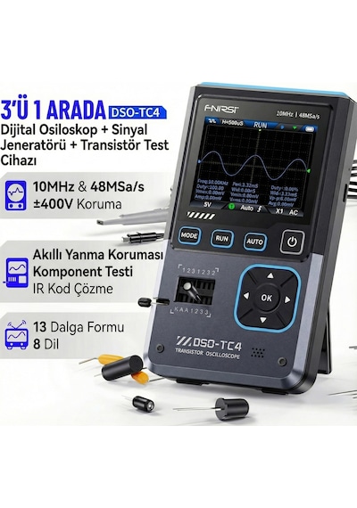 Fnırsı Dso-tc4 10mhz 48ms/s 3'ü 1 Arada Osiloskop Transistör Test Ve Sinyal Jeneratörü