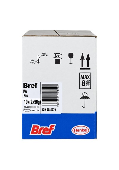 Bref Power Aktiv Klozet Blok Çam Kokulu 50gr X 2'li Paket 10'li Paket