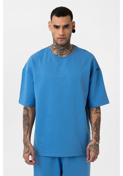 Paça Lastikli Basic Oversize Eşofman Takımı Mavi
