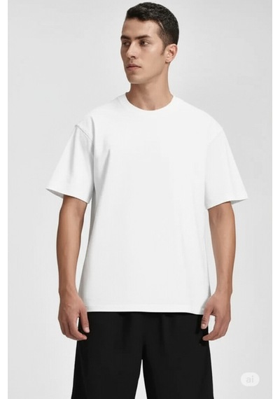 Nevermind Erkek & Kadın Beyaz Pamuklu 3 Lü T-shirt Paketi