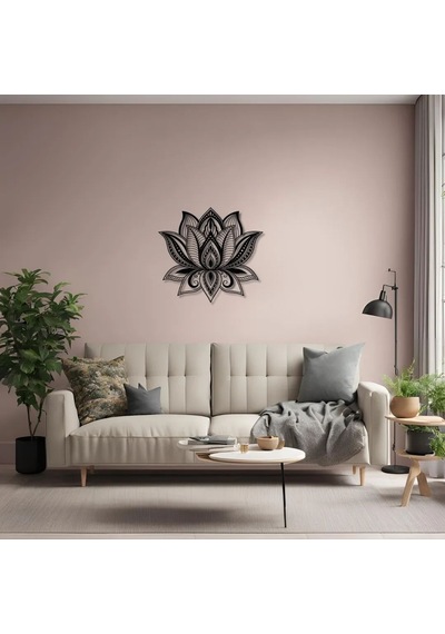 Metal Duvar Dekorasyonu Lotus Çiçeği 2 Lotus Flower 2 Metal Duvar Tablosu Mandala