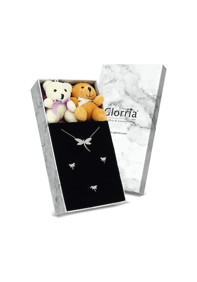Glorria Gümüş Yusufçuk Kolye, Küpe, Yüzük Hediye Seti - Dt0505-Hs