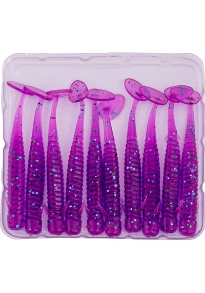 Karides Kokulu Uv Silikon Kurt Yem - 1 Gram - 50mm - Fishack Wormix - 10 Adet Purple Uv Silikon