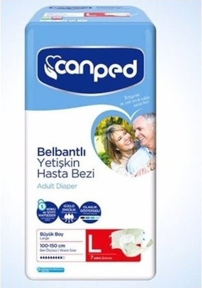 Canped Belbantlı Yetişkin Hasta Bezi Büyük Boy L 7'Li