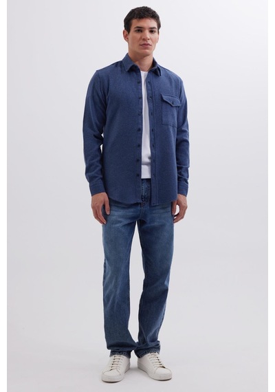 Tudors Erkek Slim Fit Tek Cep Kapaklı Düz Oduncu Spor İndigo Gömlek-41545 İndigo Tudors Erkek Slim Fit Tek Cep Kapaklı Düz Oduncu Spor İndigo Gömlek-41545 İndigo