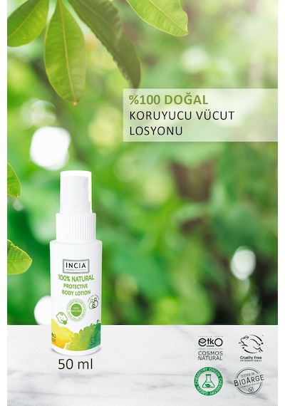 INCIA %100 Doğal Koruyucu Vücut Losyonu Sprey Yenidoğan Bebek Çocuk İçin Limon Okaliptus Vegan 50 ml