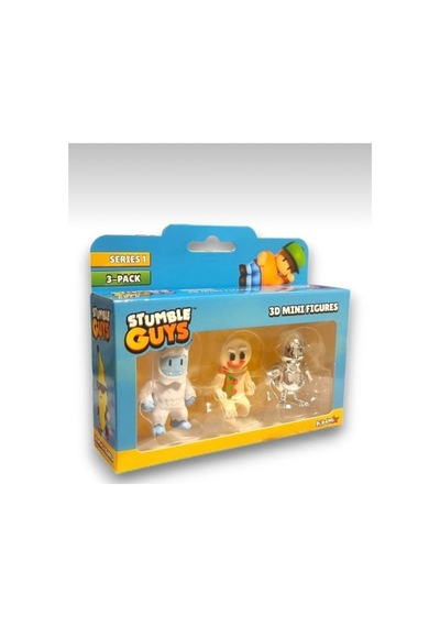 Stumble Guys Seri 1 - 3d Mini 3 Lü Figür Seti - 3 Adet Frost Yeti Gingerbread Hatchling - 5 Cm