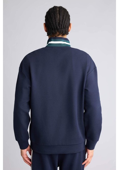 Defacto Boxy Fıt Dik Yaka Sporcu Sweatshirt F9372ax26spnv253 Lacivert-nv253