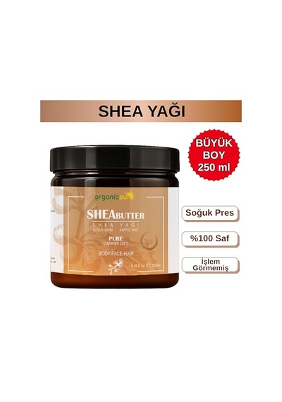 Shea Yağı 250 Ml %100 Ham, Soğuk Pres, Rafine Edilmemiş, Shea Butter Karite Kuru Cilt, Saç, Dudak, Topuk Bakımı