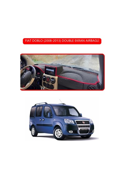 Fıat Doblo 2008-2013 Double Ekrantorpido Koruma Halısı Kırmızı Kenar