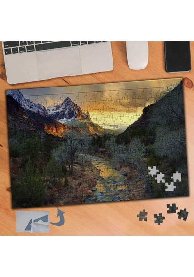 Dağın Arasında Akarsu Yolu 240 Parça Puzzle Yapboz Tablo-436