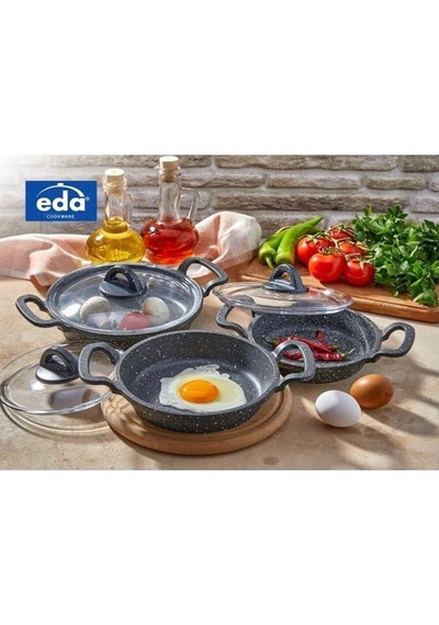 Zk-905 Büyük Boy Asya 3'lü Granit Döküm Kapaklı Sahan Set Diğer