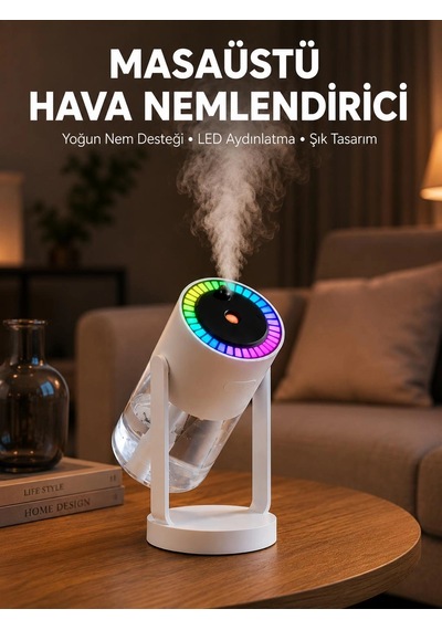 Araç Ve Ev İçin Hava Nemlendirici Projektörlü Sessiz Buhar Yeni Nesil