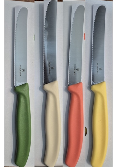 Vctgr-victorinox 9.7056.80e1 11cm 4'lü Yeni Renkli Tırtıklı Domates Bıçak Set