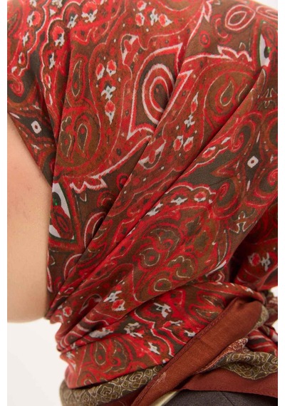 Silk Home Arve Eşarp Viona Kiremit Bordo 90x90 Çok Renkli